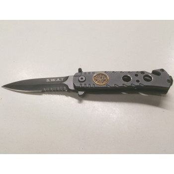 7 inch Lock Knive Action Tactical Rescue Knives P-530-SW-GY (S.W.A.T) Special Weapons and Tactics (Grey)