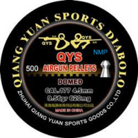QYS Qiang Yuan Sports FT Domed Airgun pellets .177 calibre 4.50mm 9.56 grains tub of 500 Heavy Qiang Yuan Sports, DOMED AIR GUN PELLET