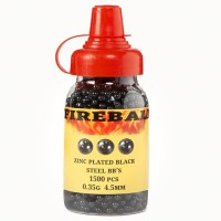 Fireball® Airgun 4.5mm high-polished Steel Black zinc coating BB 1500 pcs Bottle