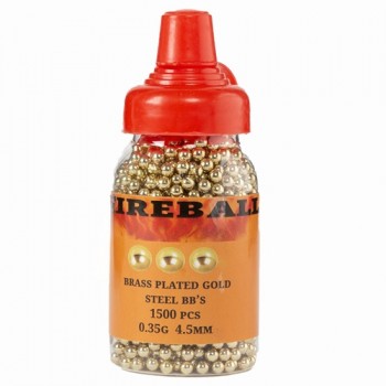 Fireball® Airgun 4.5mm high-polished Steel Gold Brass coating BB 1500 pcs Bottle Fireball® Airgun 4.5mm high-polished Steel Gold Brass coating BB 1500 pcs Bottle