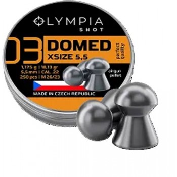 Olympia Shot Pellets DOMED heavy with a round head .22 calibre 18.13 grain tin of 250