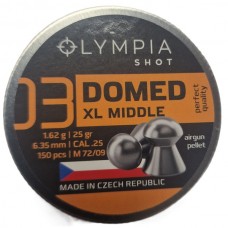 Olympia Shot Pellets DOMED with a round head .25 calibre 25 grain tin of 150