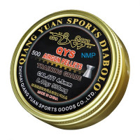QYS Qiang Yuan Sports Flat Head Training Grade Airgun pellets .177 Calibre 4.49mm 8.18 grains tin of 500