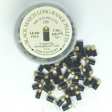 Skenco Black Match Long Rang Pellets .177 Caliber, 6.5 Grains, lead free Pointed tub of 150